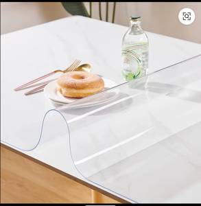 Premium Clear PVC Table Cover Protector | Crystal Clear Plastic Tablecloth Roll | Heavy Duty Waterproof Desk Cover Film - Product Image 1