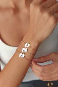 Venta caliente 925 plata esterlina oro Vermeil minimalista bebé huella pulsera personalizada cadena fina enlace regalo para primera mamá - Product Image 4