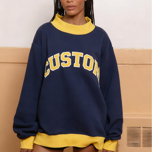 Sudadera de Cuello Alto de Alta Calidad, Sudadera Gruesa de Poliéster y Algodón, Sudadera con Logotipo Personalizado, Sudadera Lisa de Cuello Redondo Extra Grande - Product Image 5