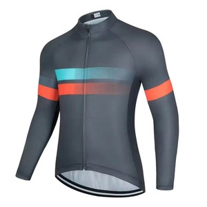 Maillot de cyclisme pour homme de haute qualité à manches longues avec imprimé rayé contrasté, respirant, à séchage rapide et anti-transpiration pour le cyclisme sur route - Product Image 3