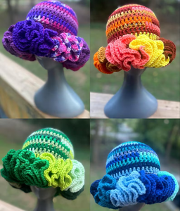 Sombrero de Ganchillo con Volantes y Diseño a Cuadros Colorido para Uso Diario y Fiestas, Estilo Punkins Perfection, para Primavera y Verano - Product Image 6