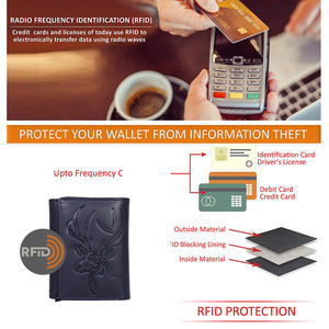 Portefeuille en cuir véritable pour homme, fin, à double pliage, blocage RFID, porte-cartes élégant, usage quotidien, portefeuille d'affaires avec plusieurs emplacements - Product Image 5