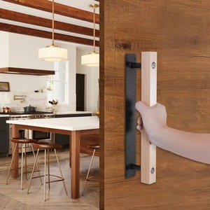 Poignée de porte moderne en bois et métal pour porte principale, chambre à coucher, bureau et design d'intérieur contemporain en provenance d'Inde - Product Image 2