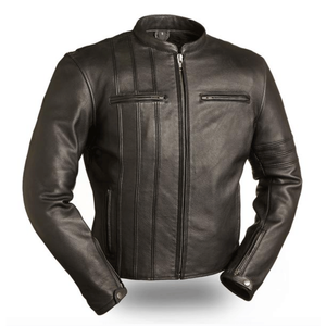 Men's Track Racing Genuine Cowhide Leather Motorbike Jacket With Protections Motorcycle Riding Leather Jacket For Men - Product Image 3