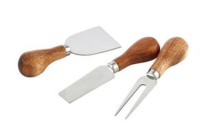 Juego de Cuchillos para Queso de Acero Inoxidable al por Mayor para Fabricantes, 4 Piezas, Utensilios de Cocina, Mango de Madera, Juego de Cuchillos para Cortar Crema y Pizza - Product Image 3