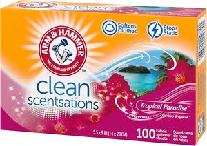 ARM & HAMMER Fabric Softener Dryer Sheets, Tropical Paradise, 100 Sheets/Pack, 6 Packs/Carton - Product Image 2