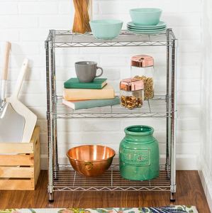 Hot sell steel <b>storage</b> shelving <b>rack</b> chrome bulk quantity for home hotels and restaurant <b>kitchen</b> living room made in india 2023 - Product Image 5