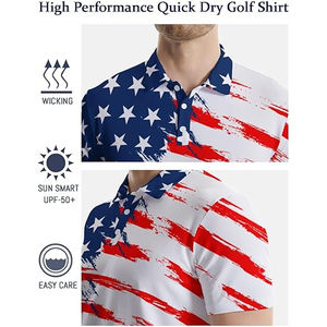 Camisas de Verano para Hombre, Manga Corta, Transpirables, con Bolsillo, Diseño Estampado, Ropa de Playa, Vacaciones, Camisas Góticas con la Bandera de Estados Unidos - Product Image 2