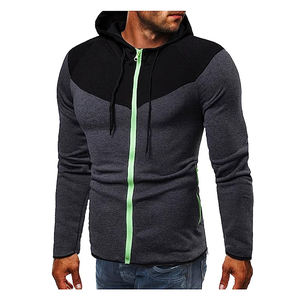 Men's Top Hoodies Zipper Sweatshirts Pocket Sweaters Slim Colour Fit Men's Hoodies Men's Autumn Patchwork Zip <b>Cardigans</b> - Product Image 5