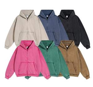 Sweat-shirt à capuche personnalisé en coton délavé, taille plus, pour homme, manches longues, style vintage - Product Image 3