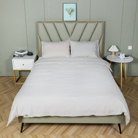 Housse de couette en coton de bambou, couleur personnalisée, certifiée OEKO, taille Queen, haute qualité, 300TC, ensemble de draps jetables