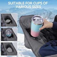 Sedia da campeggio doppia divanetto per 2 persone pesante oversize portatile pieghevole portabicchieri Grey adulti prato all'aperto uso spiaggia