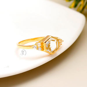 แหวนเงินแท้925ทำด้วยมือฝังหนามเตยพลอยซิทรีนธรรมชาติ - Product Image 4