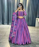 Lehenga Choli en Georgette Imprimé Riche Look avec Dupatta, Vêtement Ethnique pour Tenue de Fête, Qualité Supérieure, Gamme Basique, Couleur Violet, Prix de Gros