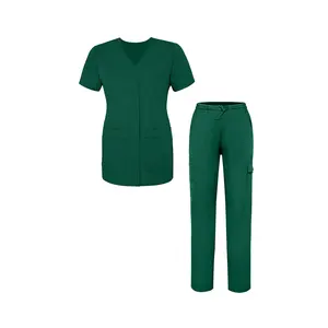 병원 스크럽 세트 간호사 유니폼 맞춤 스크럽 여성 맞춤형 로고가있는 스크럽 간호 병원 의료 유니폼 맞춤형 로고