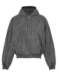 Sweat à capuche unisexe 100% coton brodé de haute qualité délavé à l'acide Style décontracté vintage avec logo personnalisé pour l'hiver - Product Image 2