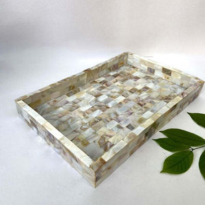 Plateau de service en bois enduit d'émail imprimé floral Plateau de service en bois émaux Plateau en bois imprimé fabriqué en Inde - Product Image 6