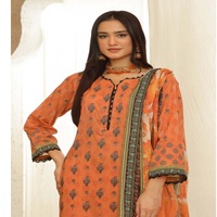 Vente en gros de Salwar Kameez pour femmes, 3 pièces, en coton brodé, de marque originale, style indien-pakistanaise, AF Fashion, lavable