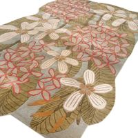Premium-Qualität Brauner Moderner Abstrakter Blumenmuster Handgetufteter Seide/Wolle Teppich Umweltfreundlich Geschnittener Flor Dick Gepolstert Rutschfest