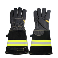 Gants de pompier en cuir imperméables et ignifuges flexibles Bande de sécurité réfléchissante Résistant aux flammes Personnalisable Secours d'urgence