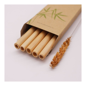 Pailles en bambou naturel Gravure personnalisée Paille écologique réutilisable pour café, restaurant, mariage, événement, commande de cadeaux promotionnels - Product Image 1
