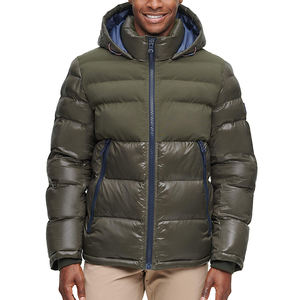 Veste matelassée pour homme en toile personnalisée de haute qualité, à capuche, pour l'hiver - Imperméable et respirante, prix de gros 2023 - Product Image 6