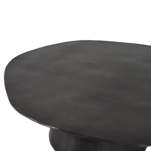 Mesa de centro de aluminio de diseño, mesa auxiliar de metal decorativa para sala de estar, forma superior ovalada - Product Image 3