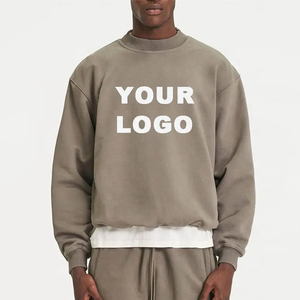 Sudadera Personalizada con Cuello Redondo, 100% Algodón, Sudadera Extra Grande de Felpa Francesa, Sudadera Lisa de Estilo Urbano, Sudadera con Capucha de Lujo - Product Image 1