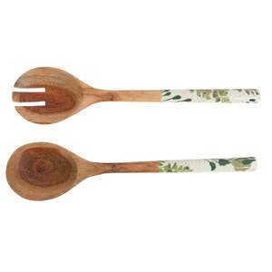 Meilleures ventes Ensemble de serveurs à salade en bois avec petite poignée noire design pour la maison et les mariages Outils à salade - Product Image 2