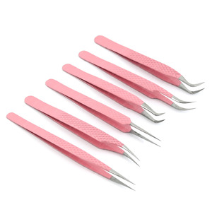 คีมหนีบขนตาแบบตะขอโค้งแบบคลาสสิกคีมหนีบขนตาที่ปลายแบบไฟเบอร์การต่อขนตาแบบรัสเซียเพิ่มวอลลุ่มแบบกำหนดเอง - Product Image 4