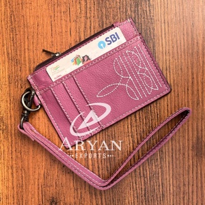 Precio al por mayor, personalizado, puntada para botas, tarjetero para mujer, monedero RFID de cuero genuino, monedero, carteras delgadas de alta calidad - Product Image 1