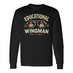 T-shirt à manches longues Wingman pour enseignants et assistants pédagogiques, t-shirt promotionnel éducatif - Product Image 1