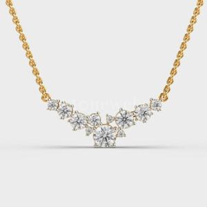 สร้อยคอเพชรทรงเรขาคณิตสีทองสุดหรูสำหรับผู้หญิงเครื่องประดับทันสมัยจากอินเดียยอดนิยมใน2025 - Product Image 3