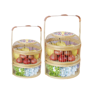 ผลิตภัณฑ์ยอดนิยมตะกร้าไม้ไผ่หรูหราที่ทำหน้าที่เป็นบรรจุภัณฑ์ของขวัญและอุปกรณ์เสริมภายในบ้านที่มีคุณภาพสูง - Product Image 1