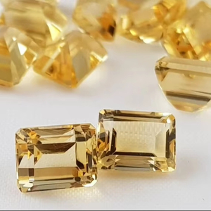 Piedra preciosa de corte facetado de citrino amarillo Natural, lote de joyería calibrada con forma de rectángulo de 6x8mm para fabricación de joyas, piedras preciosas sueltas - Product Image 1