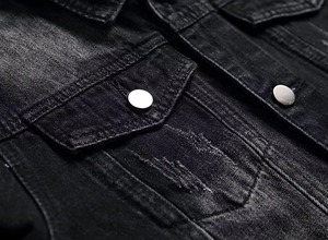 Vente en gros Veste en jean unisexe Vêtements d'extérieur de style rétro à la mode Veste en jean avec logo personnalisé Hommes Femmes OEM Vêtements décontractés Couleurs OEM - Product Image 4