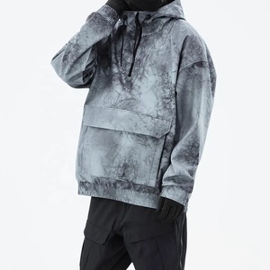 Veste à capuche en polaire imperméable et coupe-vent pour homme, impression personnalisée, teinture unie, écologique, pour le ski et le snowboard, 100% coton - Product Image 2