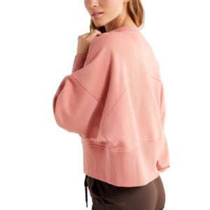 เสื้อสเวตเชิ้ตคอกลมแบบสวมหัวสำหรับผู้หญิงเสื้อสเวตเตอร์คอกลมผ้าคอตตอนขนาดใหญ่ออกแบบโลโก้ได้ตามต้องการ - Product Image 6