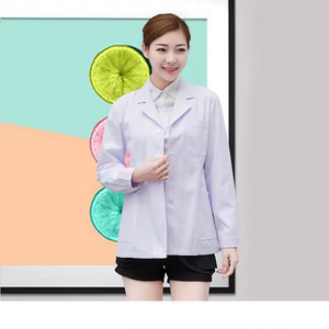 เสื้อโค้ทแลปแขนสั้นสำหรับผู้ชายและผู้หญิงเครื่องแบบโรงพยาบาลปรับแต่งได้ - Product Image 1