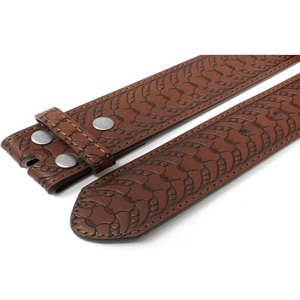 Sangle de ceinture en cuir de l'Ouest sculptée à la main pour hommes et femmes avec bouton pression réglable tailles personnalisées disponibles - Product Image 4