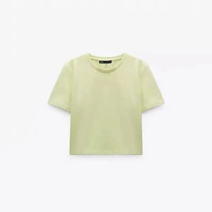 T-shirts courts décontractés pour femmes de haute qualité, mélange polyester/coton, respirant, anti-froissement, léger, col rond, été, impression OEM/ODM - Product Image 5