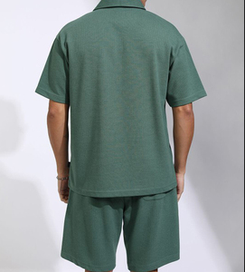 Conjunto Deportivo de Verano de 2 Piezas para Hombre, Conjunto Informal de Joggers Transpirables, Conjunto Combinado de Color Sólido, Camiseta de Manga Corta de Algodón y Pantalones Cortos - Product Image 2