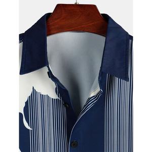 2025 nuevos hombres personalizados de talla grande playa verano Floral impreso algodón botón abajo camisas de manga corta hawaianas para verano - Product Image 3