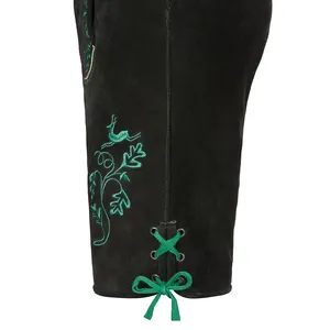 High Quality Lederhosen <b>Shorts</b> Brown Color 100% Cowhide Suede Custom Embroidered Design Lederhosen <b>Shorts</b> - Product Image 5