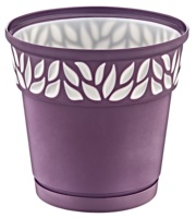 Pot Bunga Plastik PP 750ML Merah Modern Elegan dengan Potongan, Berlapis, Tahan Lama, Ringan, Ramah Lingkungan, Serbaguna untuk Rumah dan Taman Dalam Ruangan