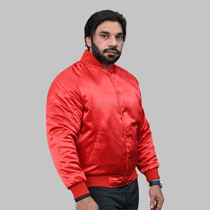 Chaqueta universitaria de satén personalizada para hombre, cuello levantado con letras bordadas, chaqueta deportiva de invierno recubierta de precio de fábrica, tiras de colores - Product Image 4