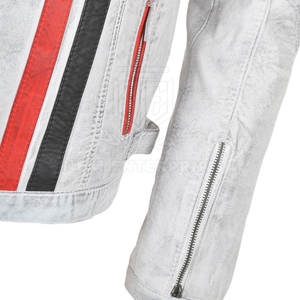 Venta al por mayor caliente Slim-Fit Pu Chaqueta corta Varsity Mangas de cuero Hombres Mujeres Chaqueta de cuero de la motocicleta para los hombres - Product Image 6