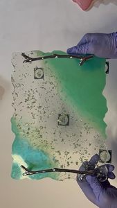 ถาดเรซินอีพ็อกซี่ทำด้วยมือหรูหราพร้อมที่จับของตกแต่งบ้านและถาดเสิร์ฟโดย aaliyan impex - Product Image 3