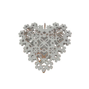 Haute qualité fer métal suspendu coeur mur décoratif ornement couleur grise pour la maison et la décoration de noël à la main en vrac - Product Image 1