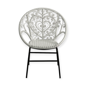 Silla de Ratán Blanca Moderna y de Ocio, la Más Vendida al por Mayor, Muebles para el Hogar con Patas de Metal para Oficina, Villa, Comedor Tradicional y Exterior - Product Image 1